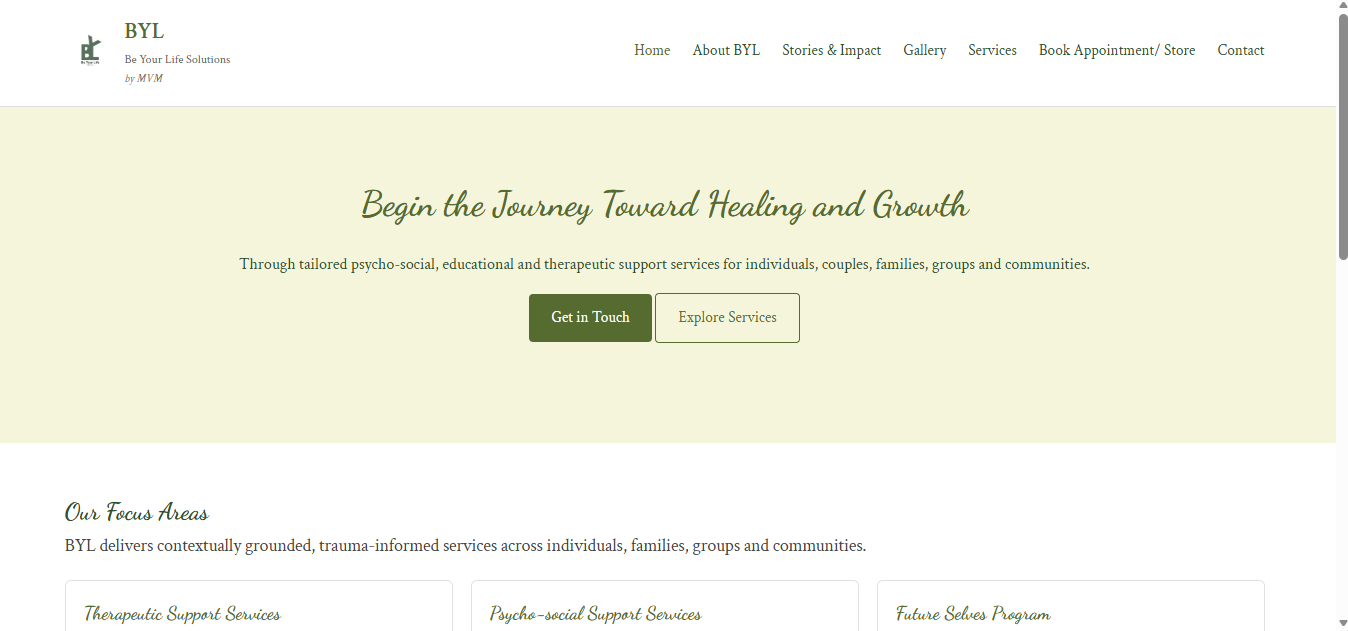 BYL – Be Your Life Solutions website preview
