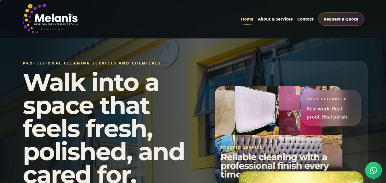Melani's Development Enterprise website preview